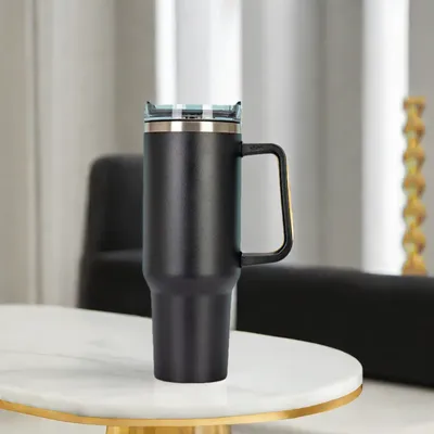 40온스 1200ML 단열 텀블러(손잡이 및 빨대 포함), 이중벽 열 컵, 여행용 커피 머그, 선물